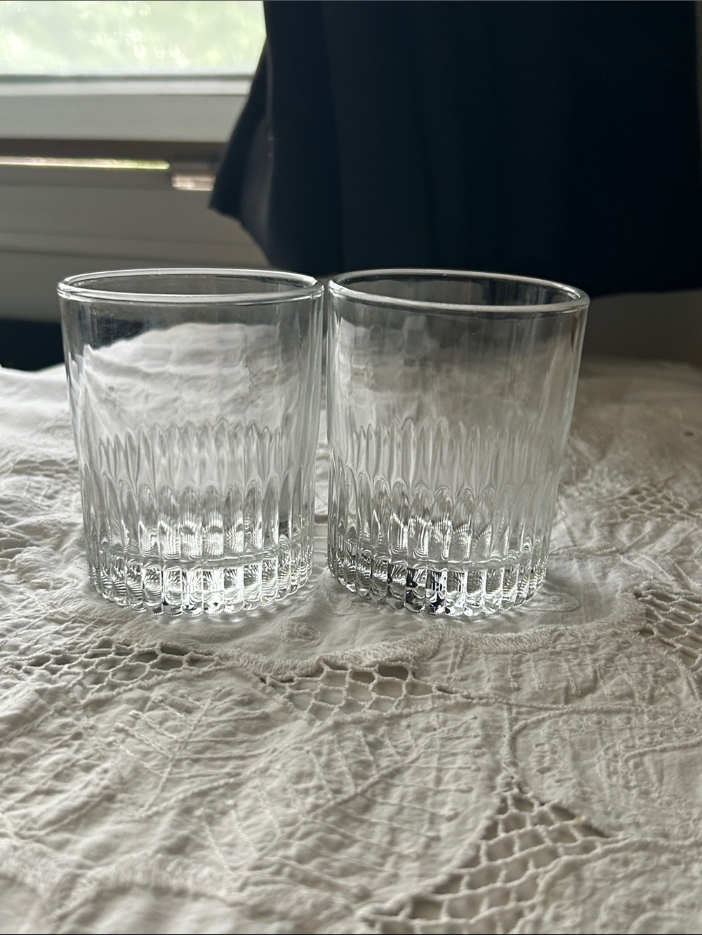 Textured Clear Glass Tumbler Set (2-Pack)